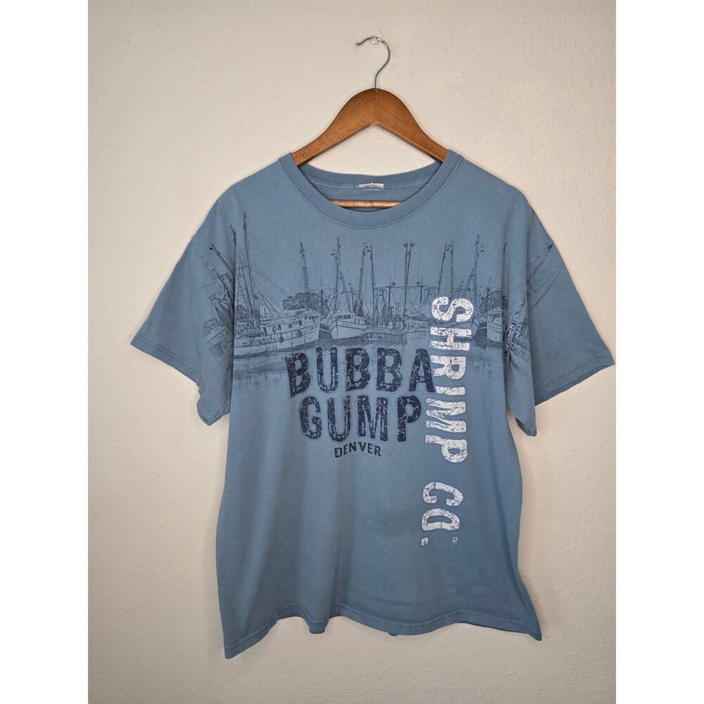Bubba Gump Shrimp Shirt Denver Colorado Blue Short Sleeve Tee Large